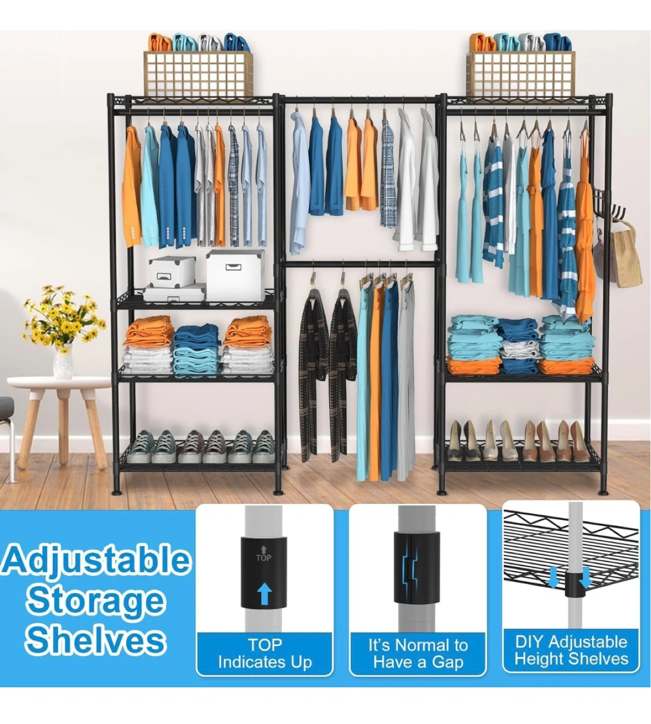 Adjustable Wire Shelving Clothes Rack - photo 5
