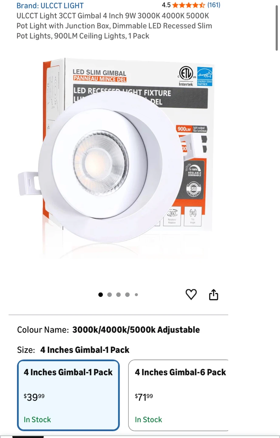 ULCCT LIGHT LED Slim Gimbal Recessed Light Fixture
