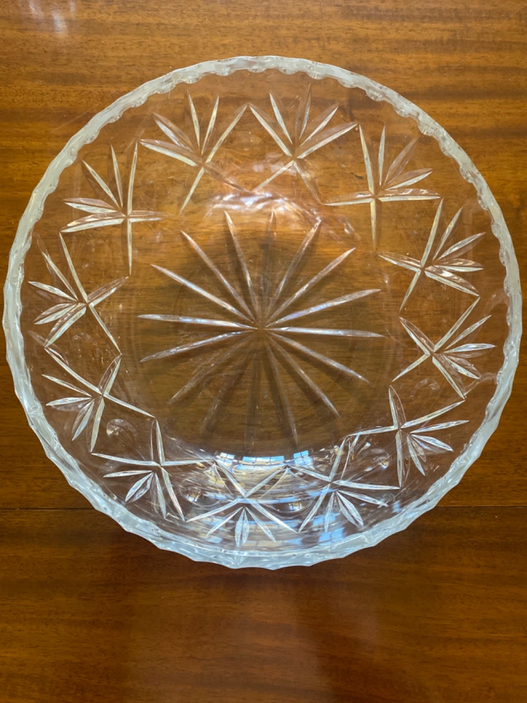 Crystal Cut Glass Serving Bowl