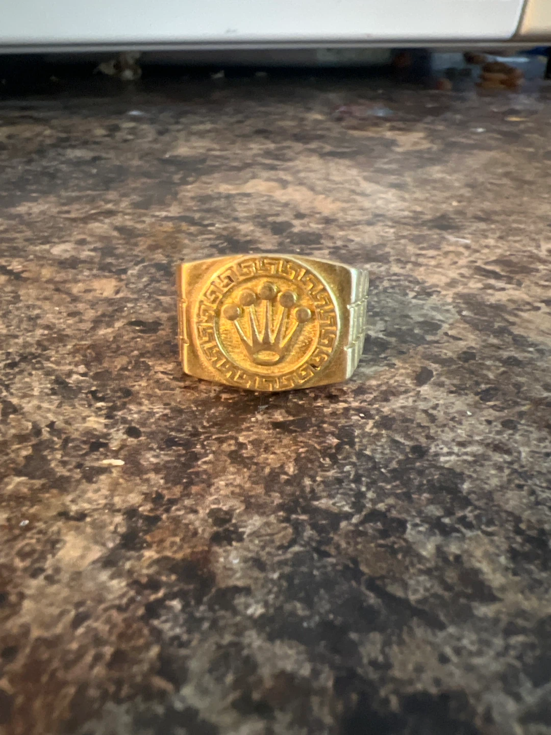 Gold Ring with Rolex Crown Logo