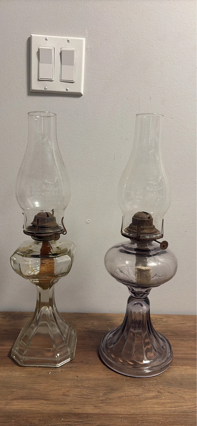 Vintage Glass Oil Lamps (Set of 2) - photo 2