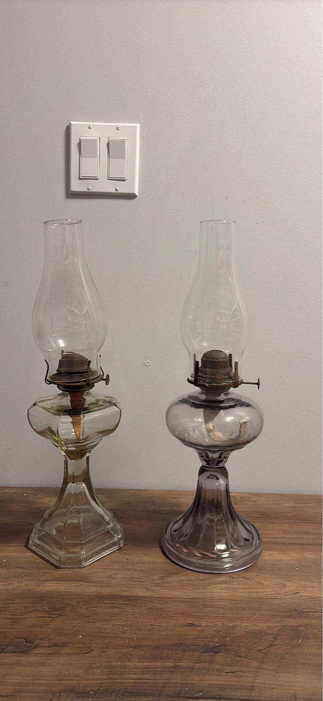 Vintage Glass Oil Lamps (Set of 2) - photo 4
