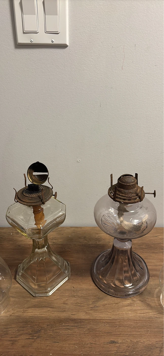 Vintage Glass Oil Lamps (Set of 2) - photo 5