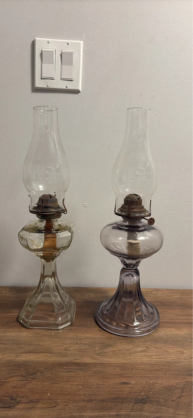 Vintage Glass Oil Lamps (Set of 2) - photo 3