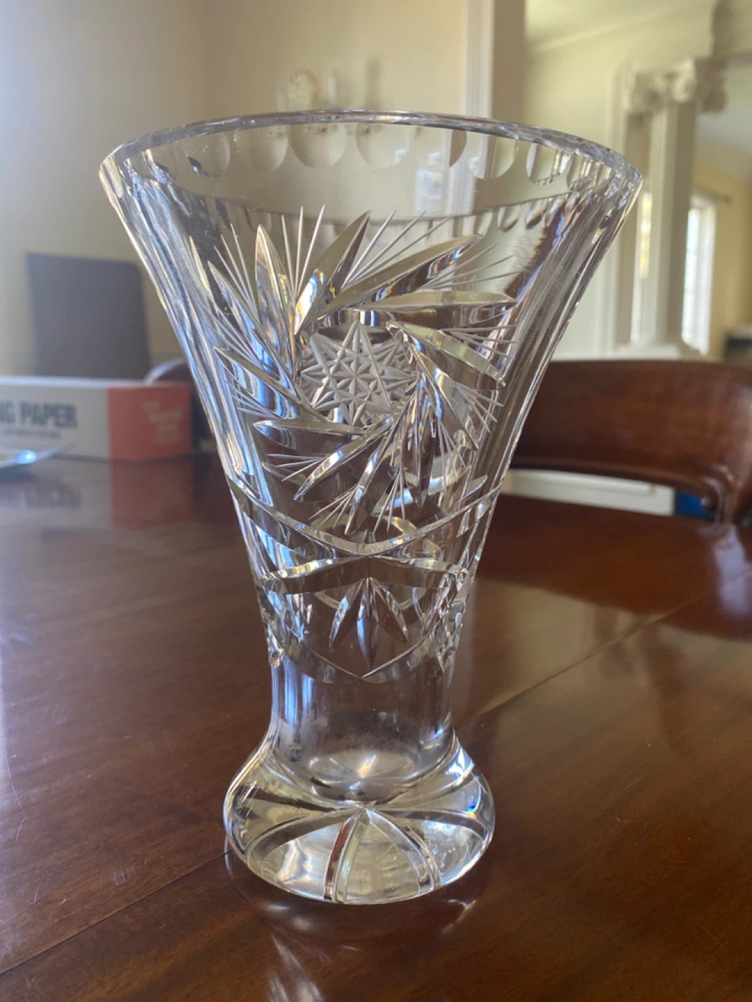 Cut Crystal Glass Vase