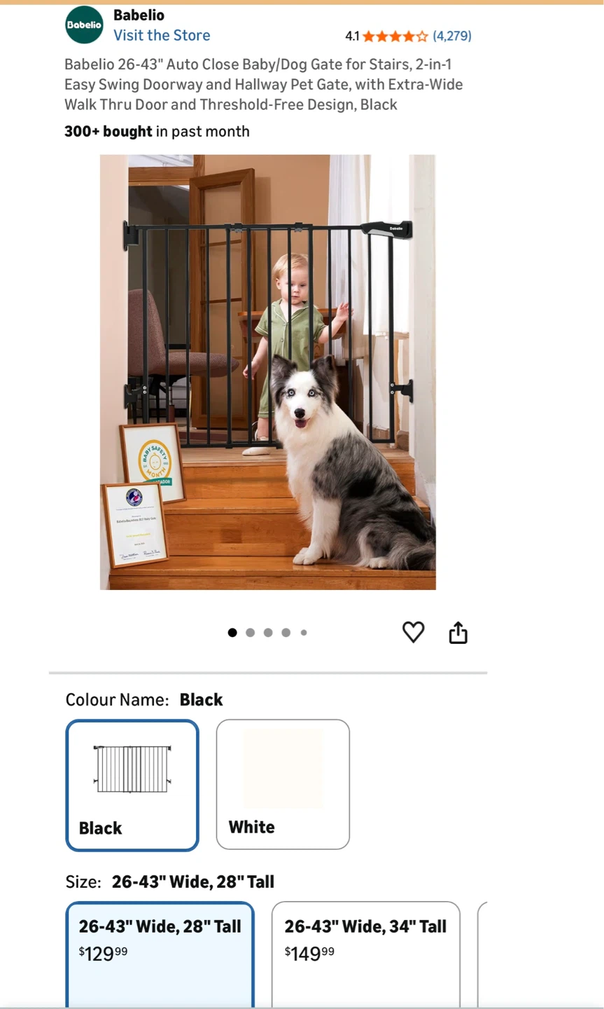 Babelio Retractable Baby/Dog Gate