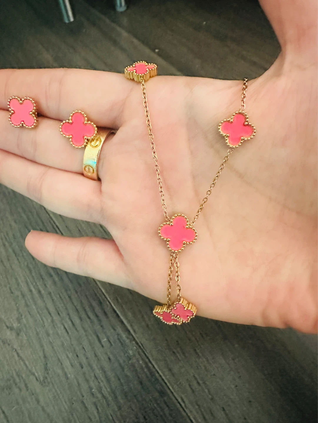 Van Cleef & Arpels Alhambra Necklace and Earrings Set