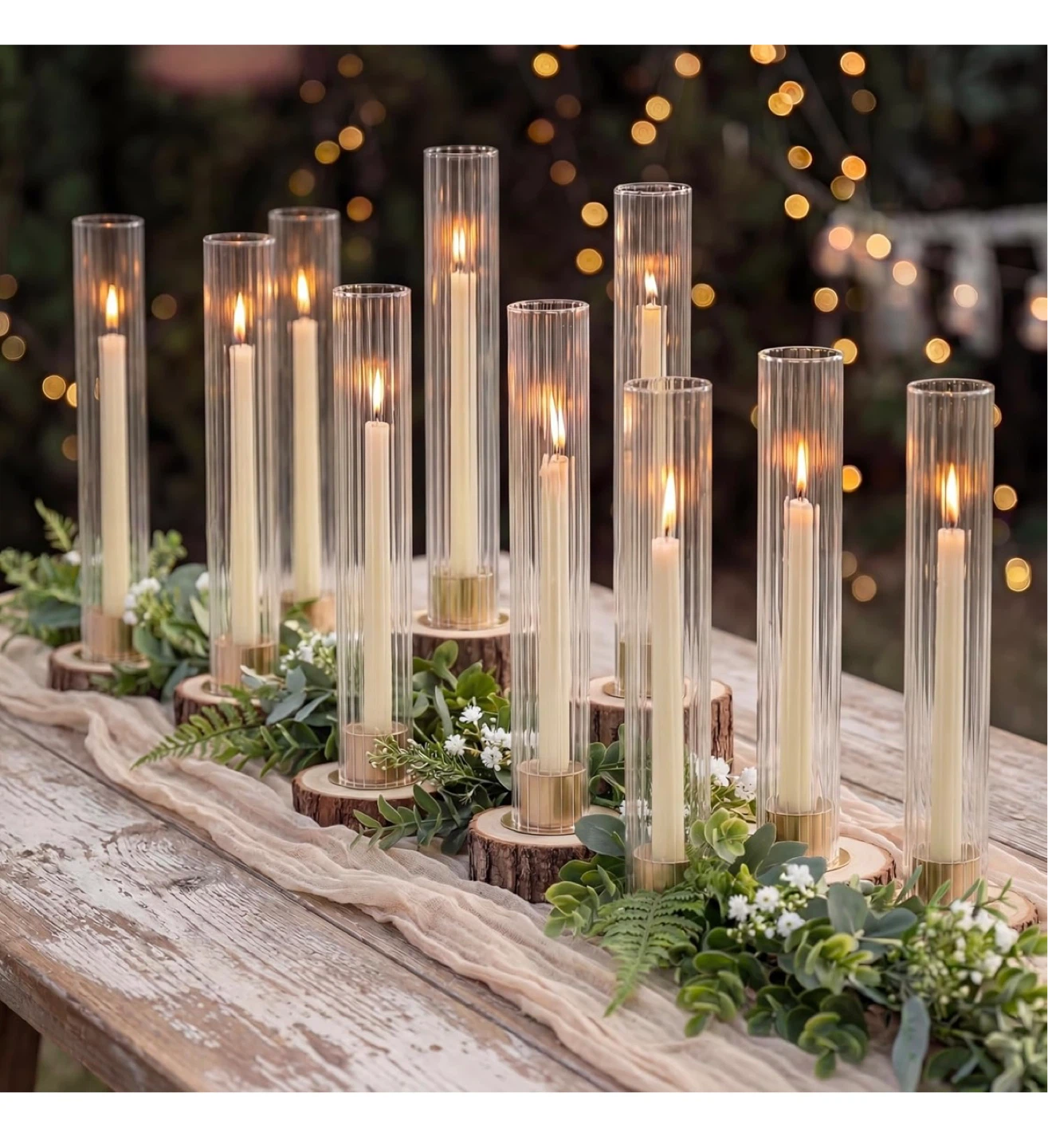 Nuptio 9 Pack Glass Candle Holders