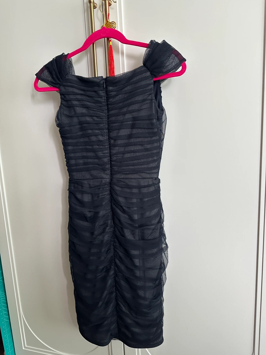 Vintage Tadashi Shoji Black Sheath Dress Size 4 - photo 2