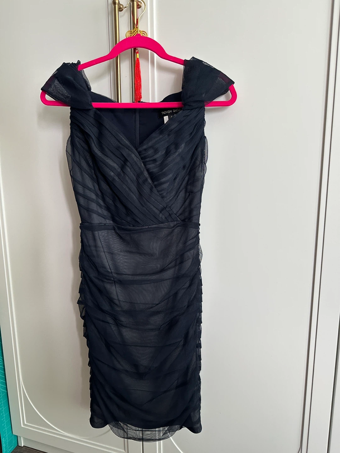 Vintage Tadashi Shoji Black Sheath Dress Size 4