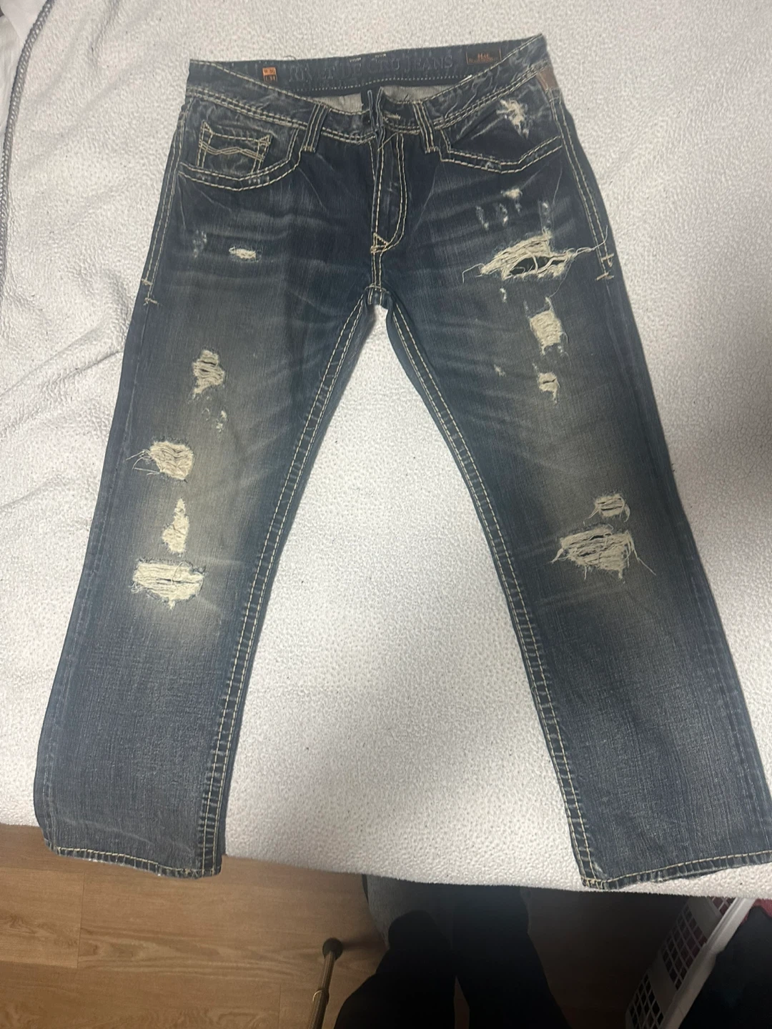 Rock Revival Jeans Size 36x34 Distressed Denim