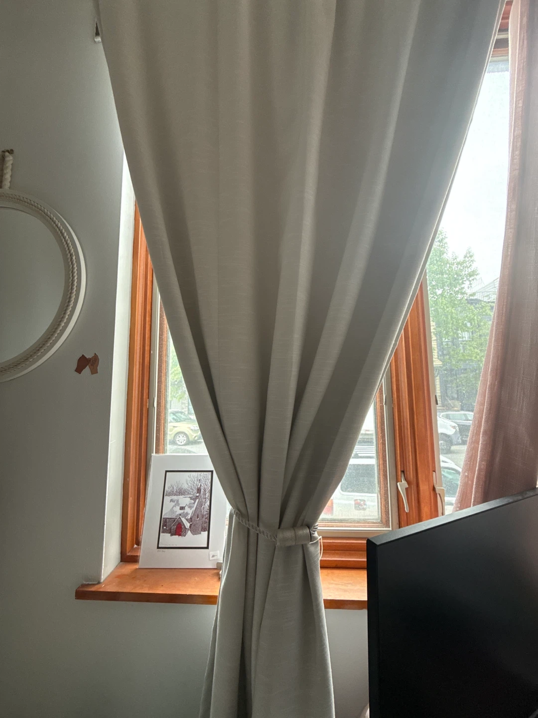 Light Beige Linen Curtain Panel - photo 2