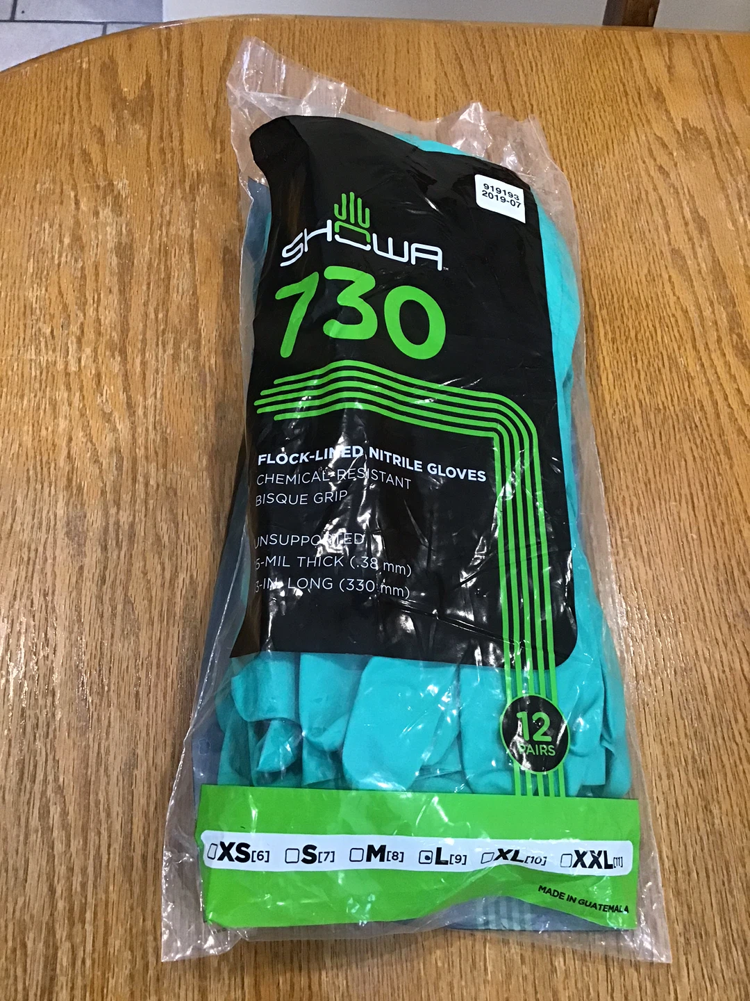 SHOWA 730 Flock-Lined Nitrile Gloves - 12 Pairs