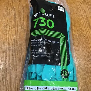 SHOWA 730 Flock-Lined Nitrile Gloves - 12 Pairs