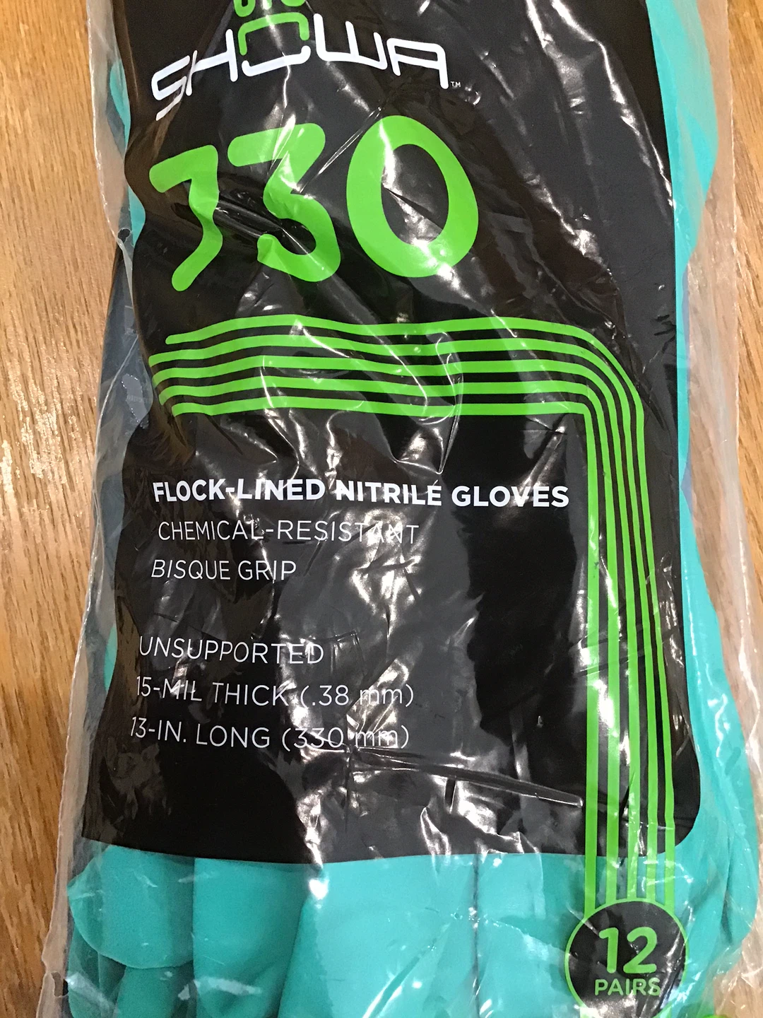 SHOWA 730 Flock-Lined Nitrile Gloves - 12 Pairs - photo 4