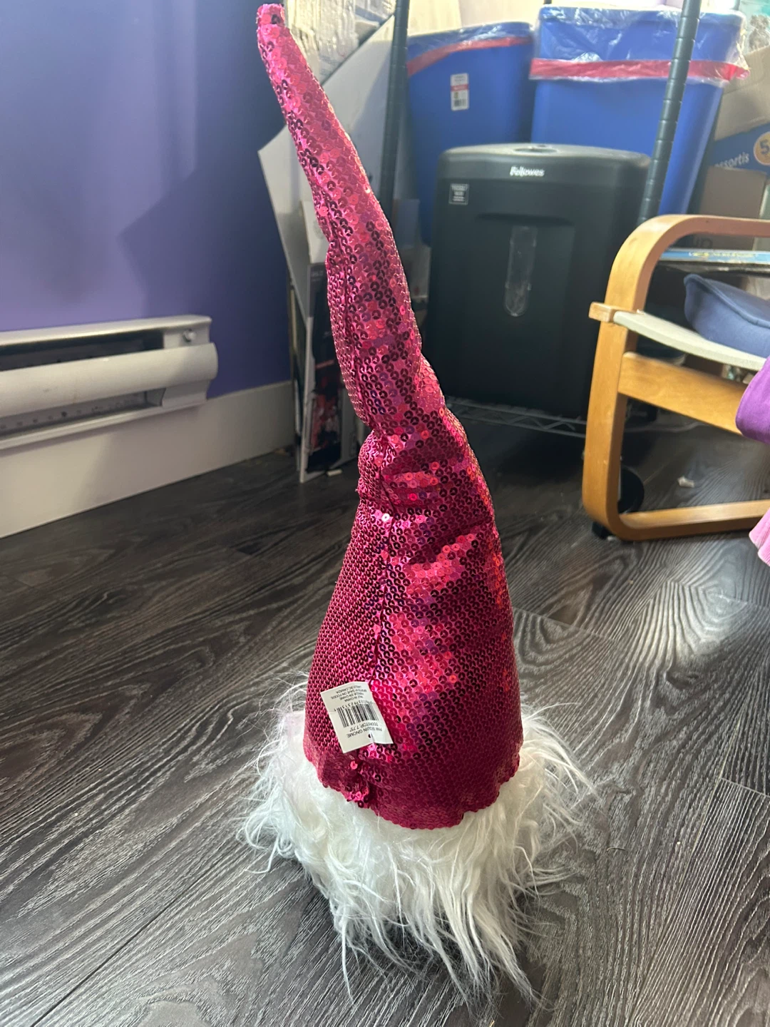 Pink Sequin Gnome Figurine ( stuffed) - photo 2