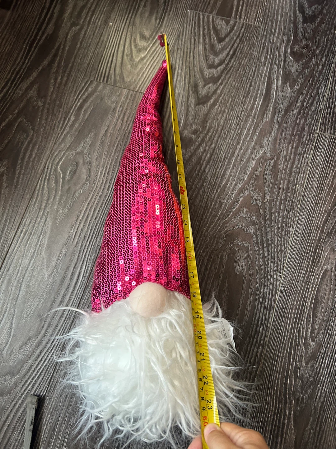 Pink Sequin Gnome Figurine ( stuffed) - photo 3