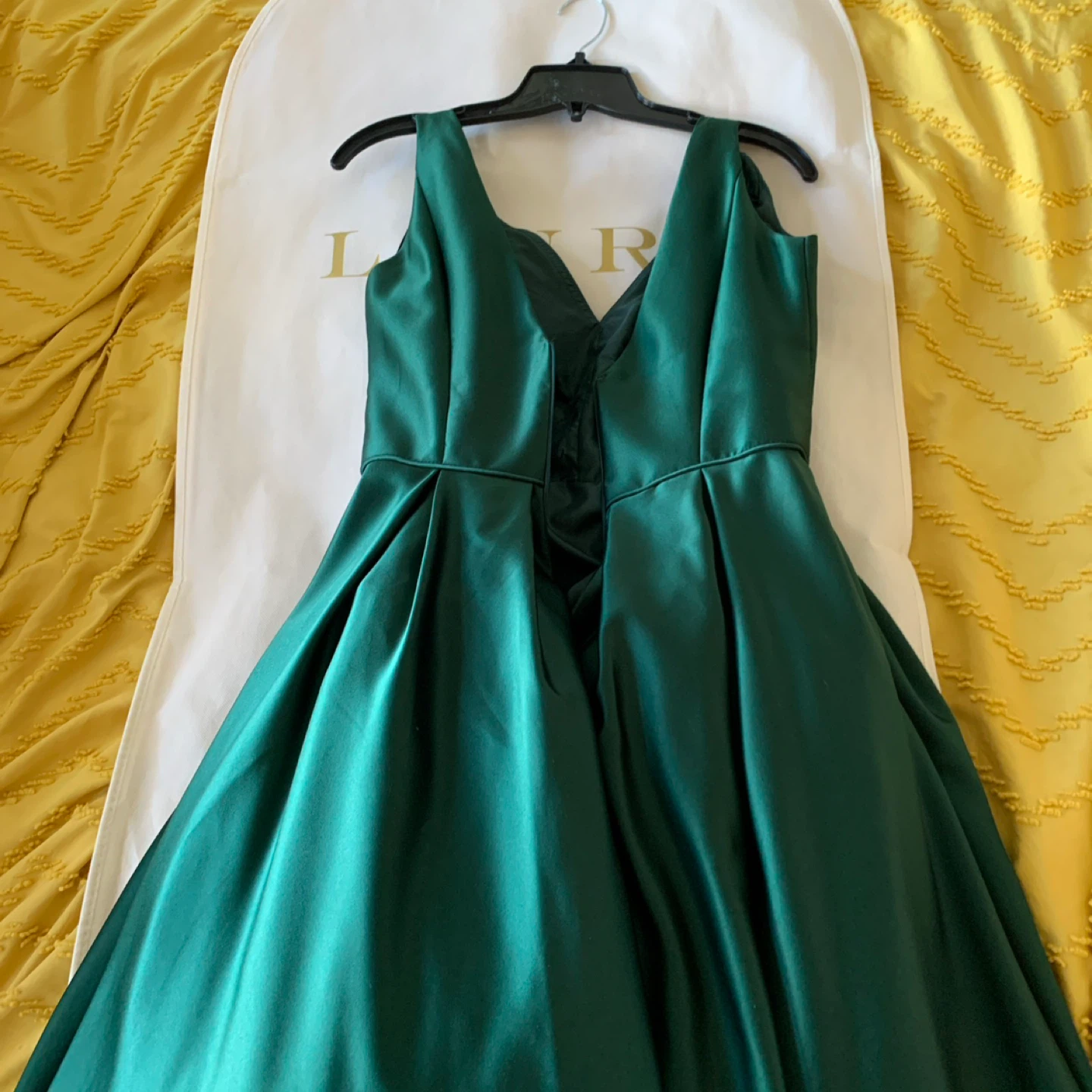 Emerald Green Satin Ball Gown