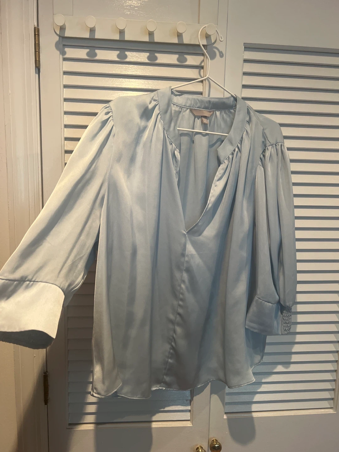 H&M Light Blue Satin Blouse - XL