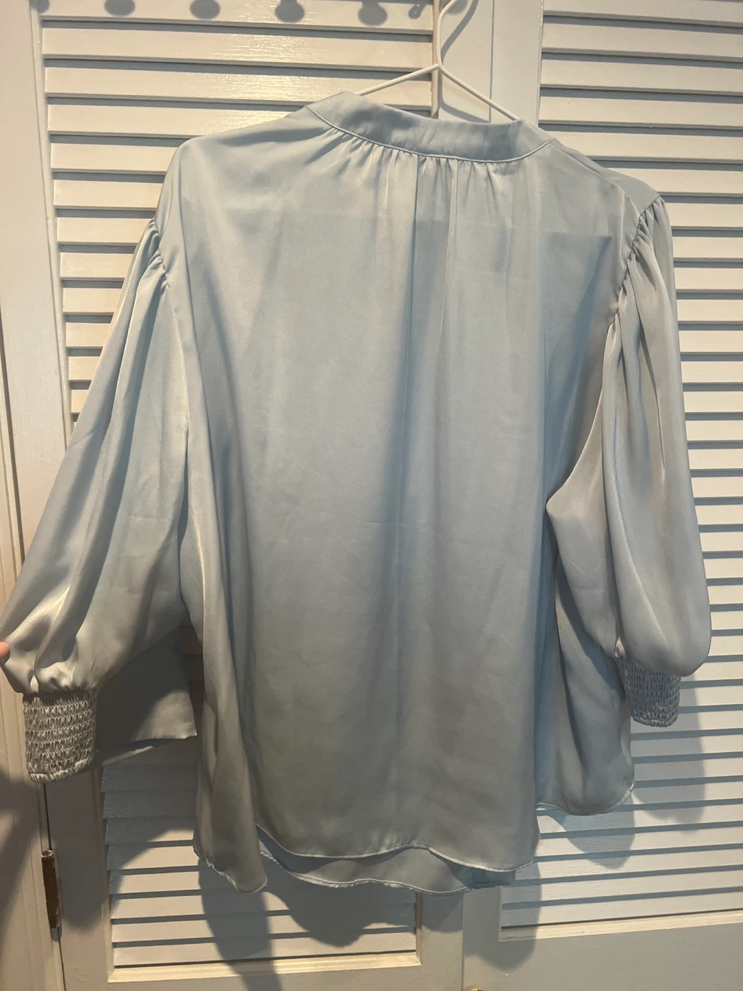H&M Light Blue Satin Blouse - XL - photo 2