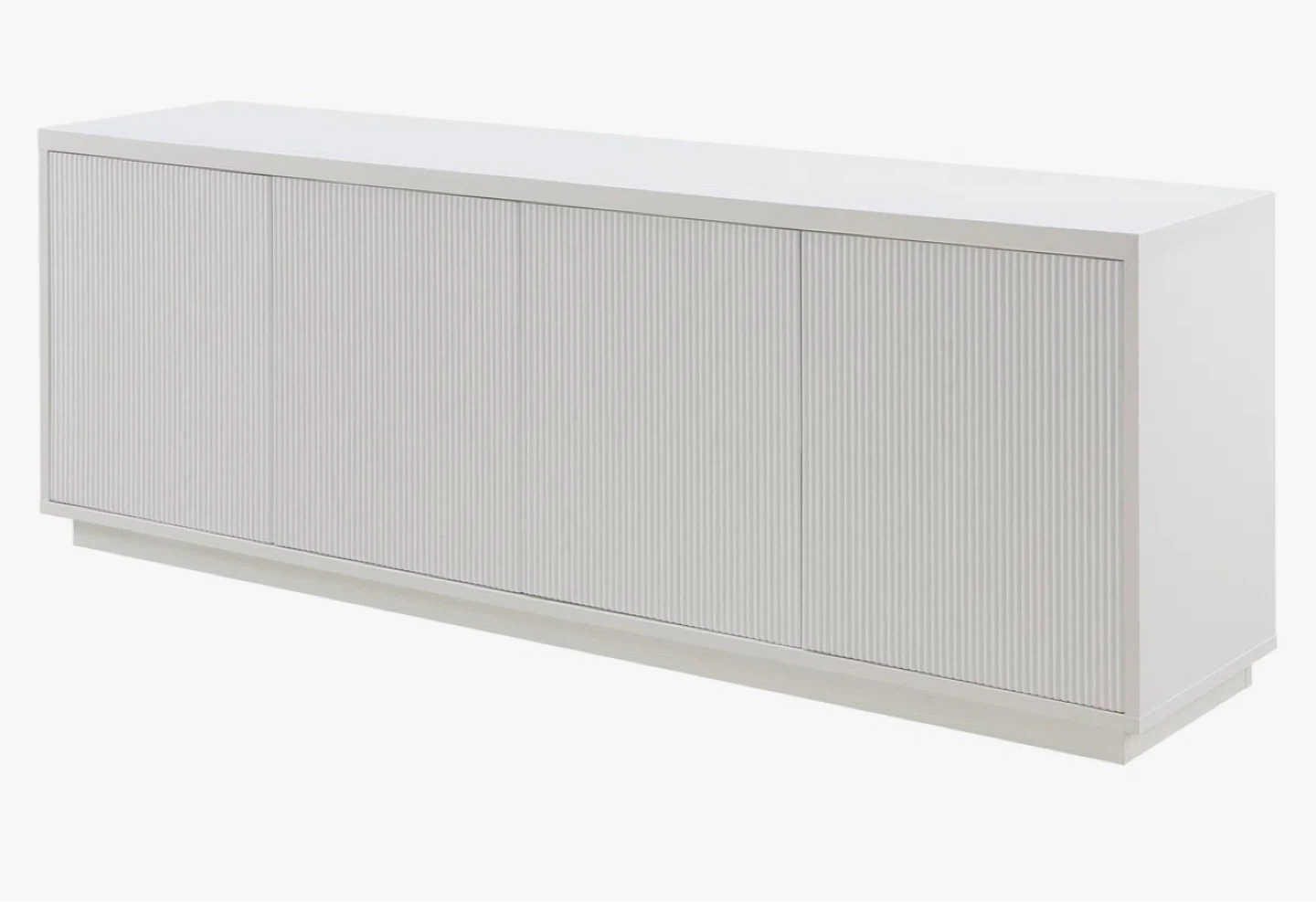 White Sideboard Cabinet with Fluted Doors - photo 2