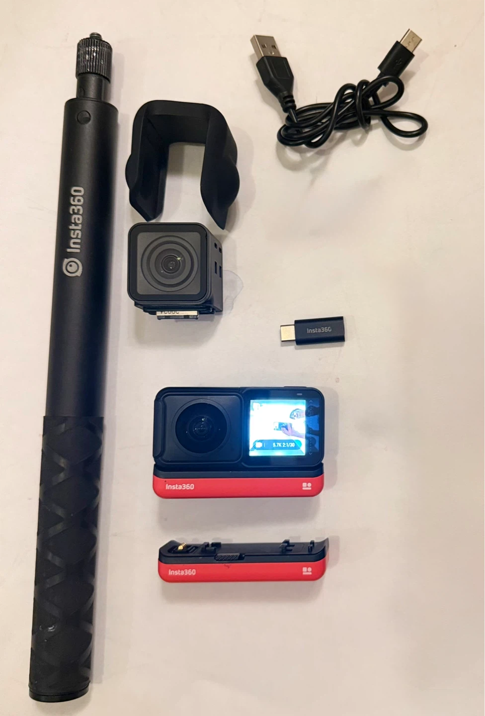 Insta360 ONE R Camera with Microphone and Accessories
