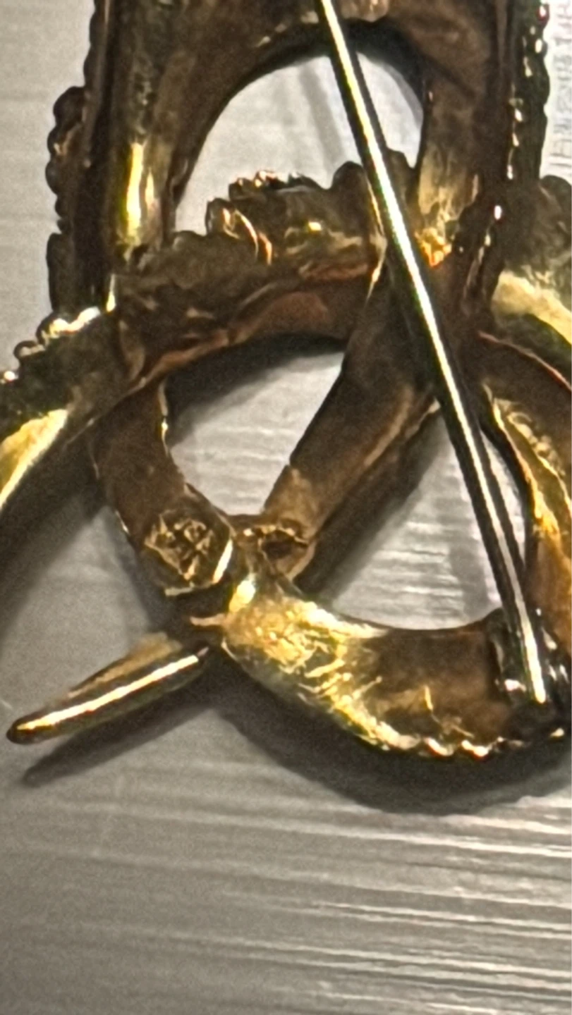 18k Italians Gold - vintage Leaf Brooch Pin - photo 3
