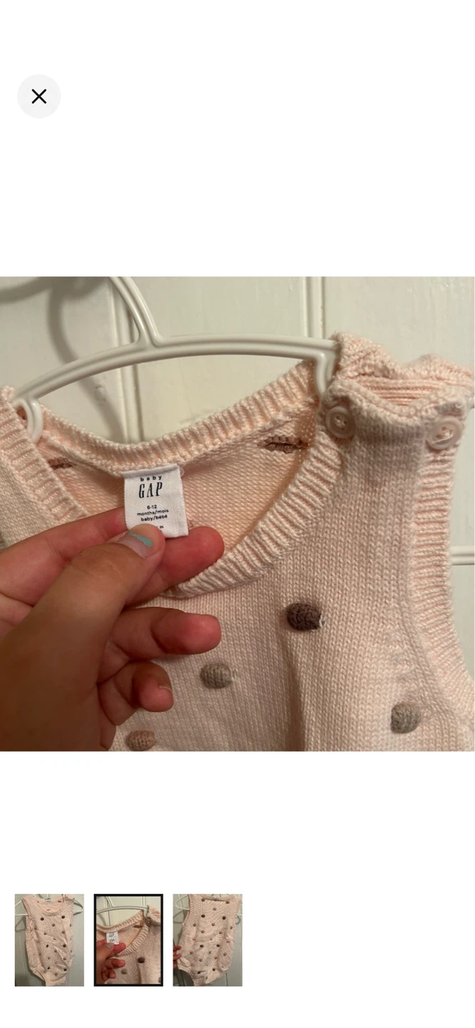 Baby Gap Pink Pom Pom Sleeveless Romper 6-12 Months - photo 2