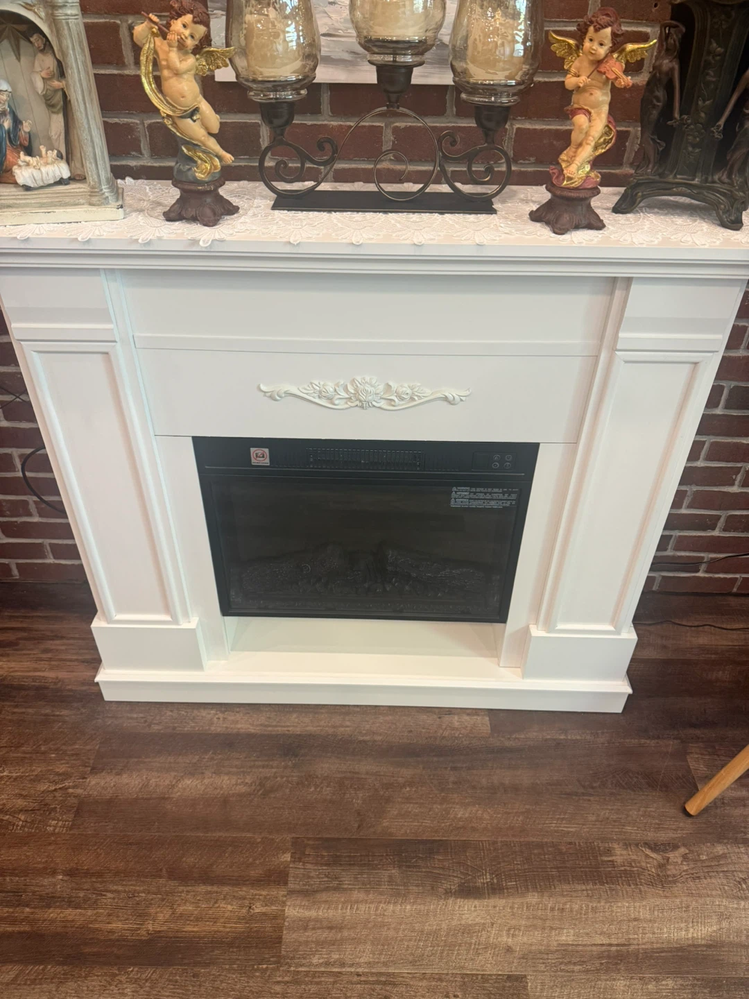 White Electrice Fireplace