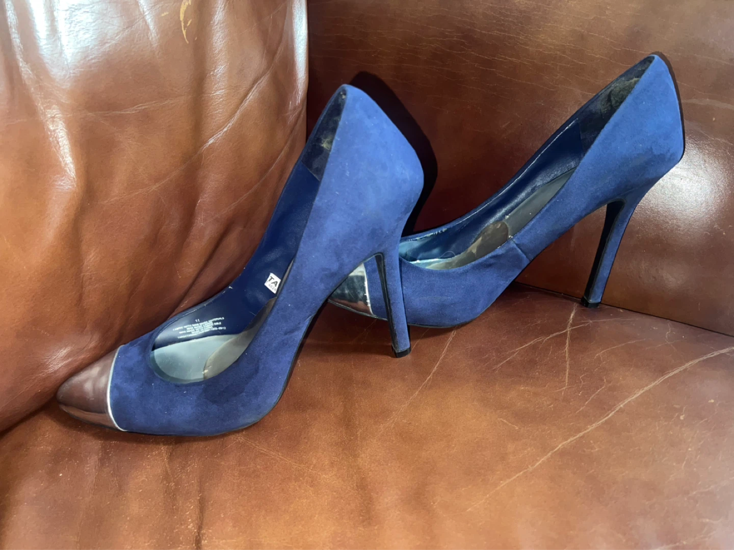 Mossimo Blue Suede Heels with Silver Toe - photo 3