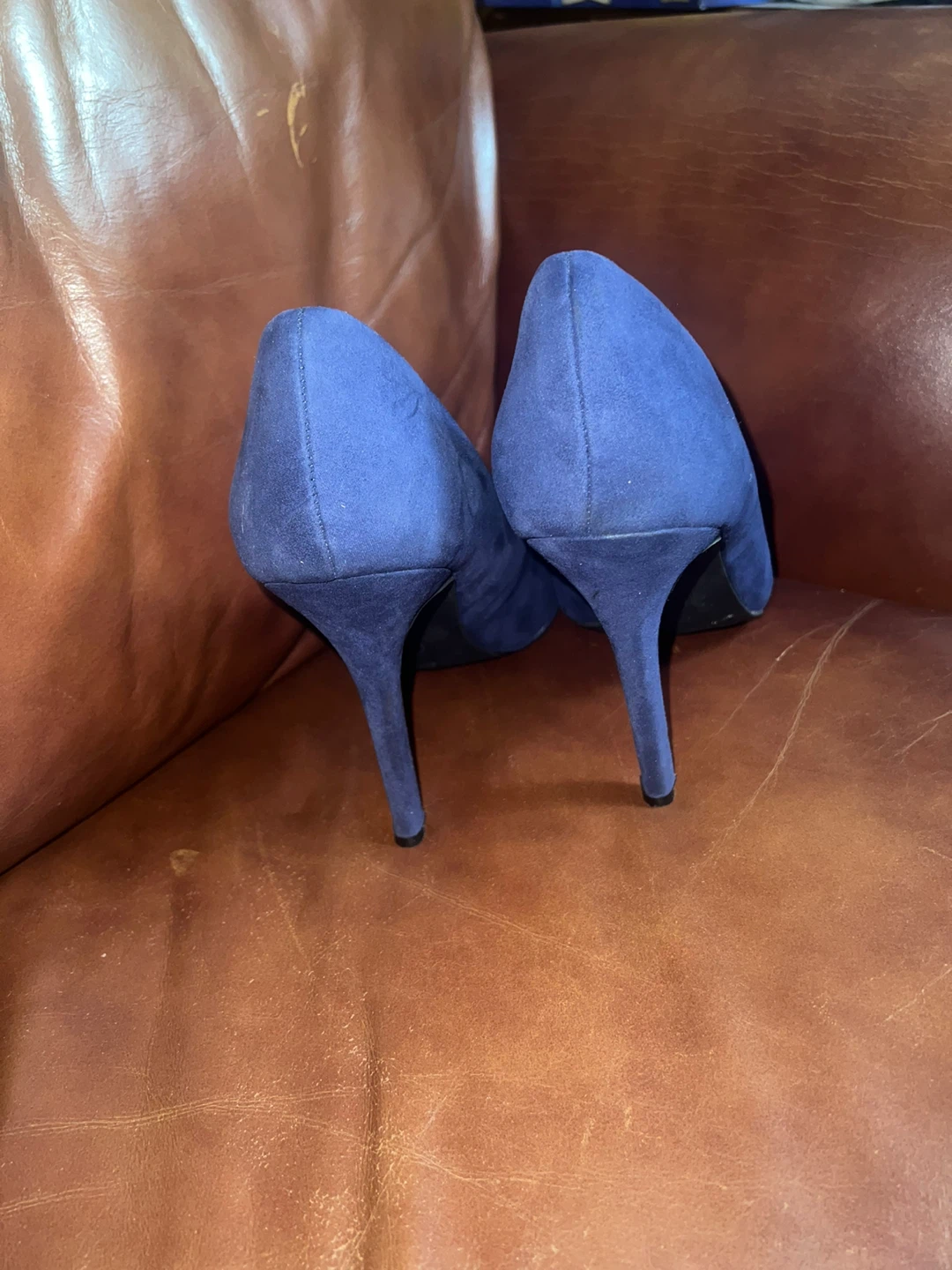 Mossimo Blue Suede Heels with Silver Toe - photo 5