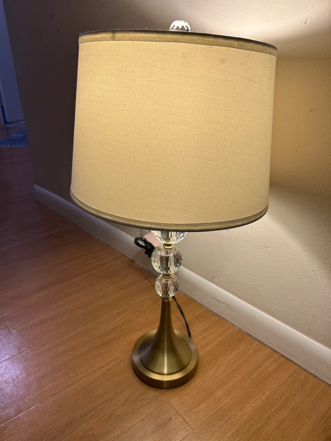 Set of 4 Crystal Accent Table Lamps - Brass Finish - photo 2