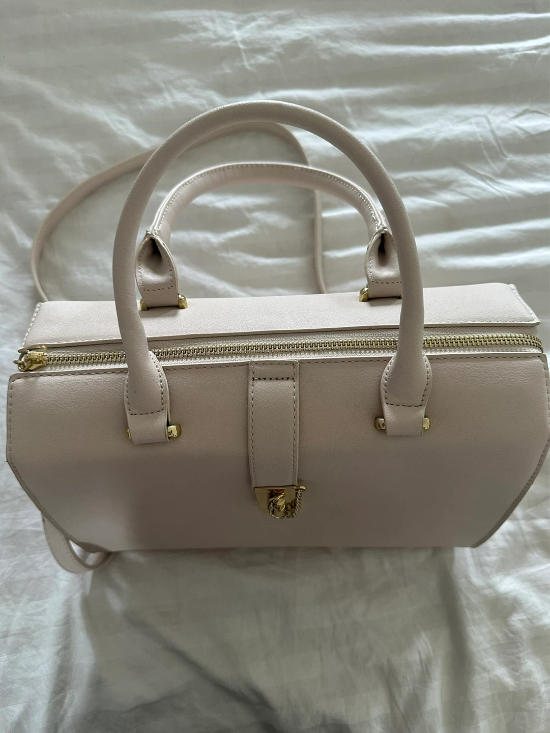 BCBGMAXAZRIA Beige Leather Satchel Handbag - photo 2