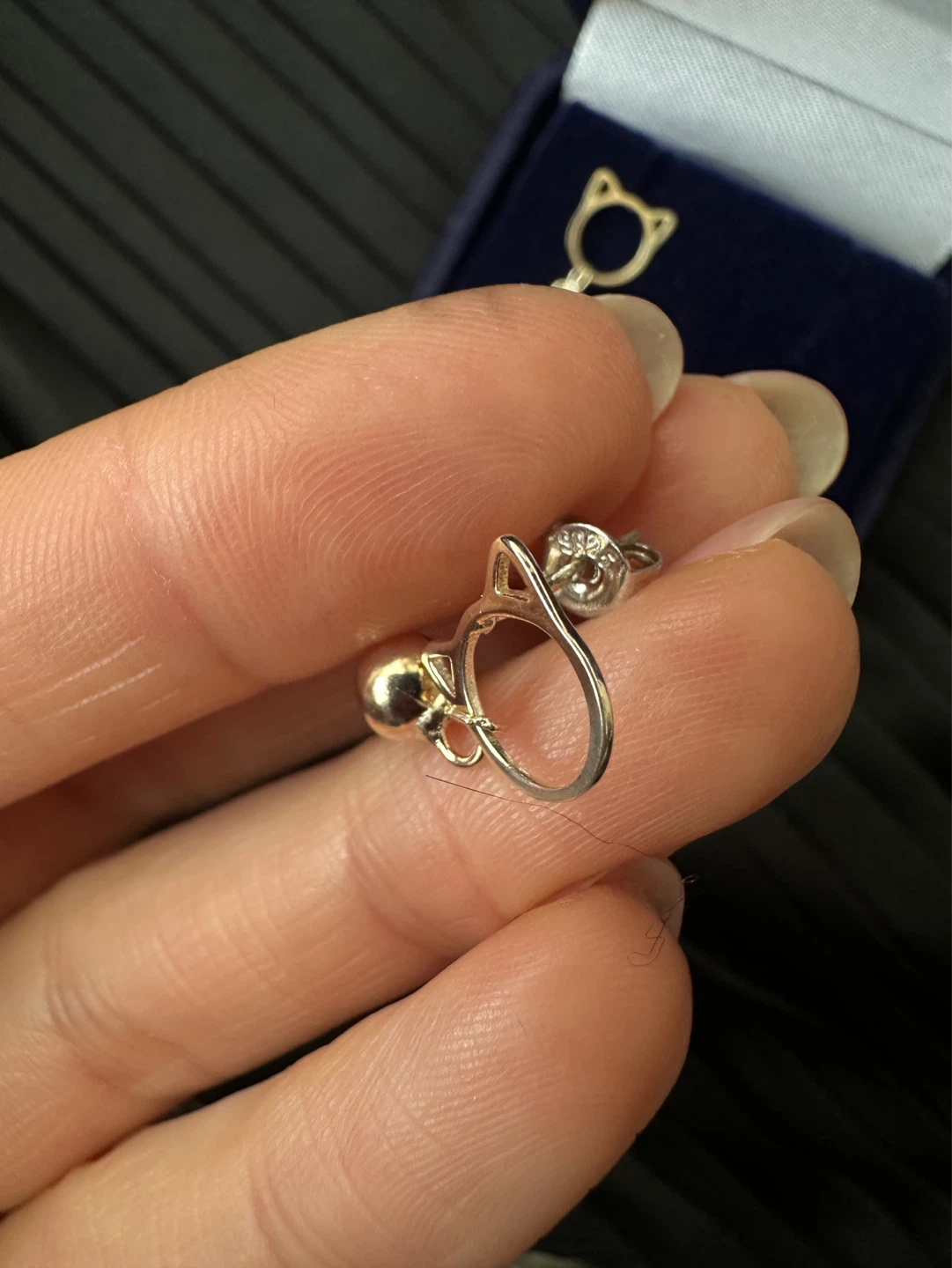 925 silver Cat Ear Dangle Earrings - photo 2