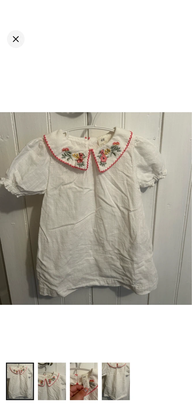 H&M Embroidered Collar Dress - 12 Months