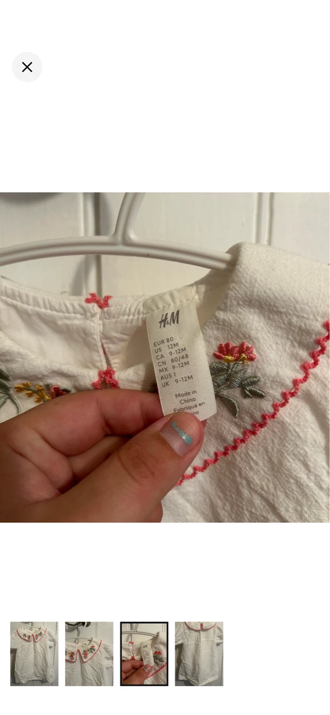 H&M Embroidered Collar Dress - 12 Months - photo 3