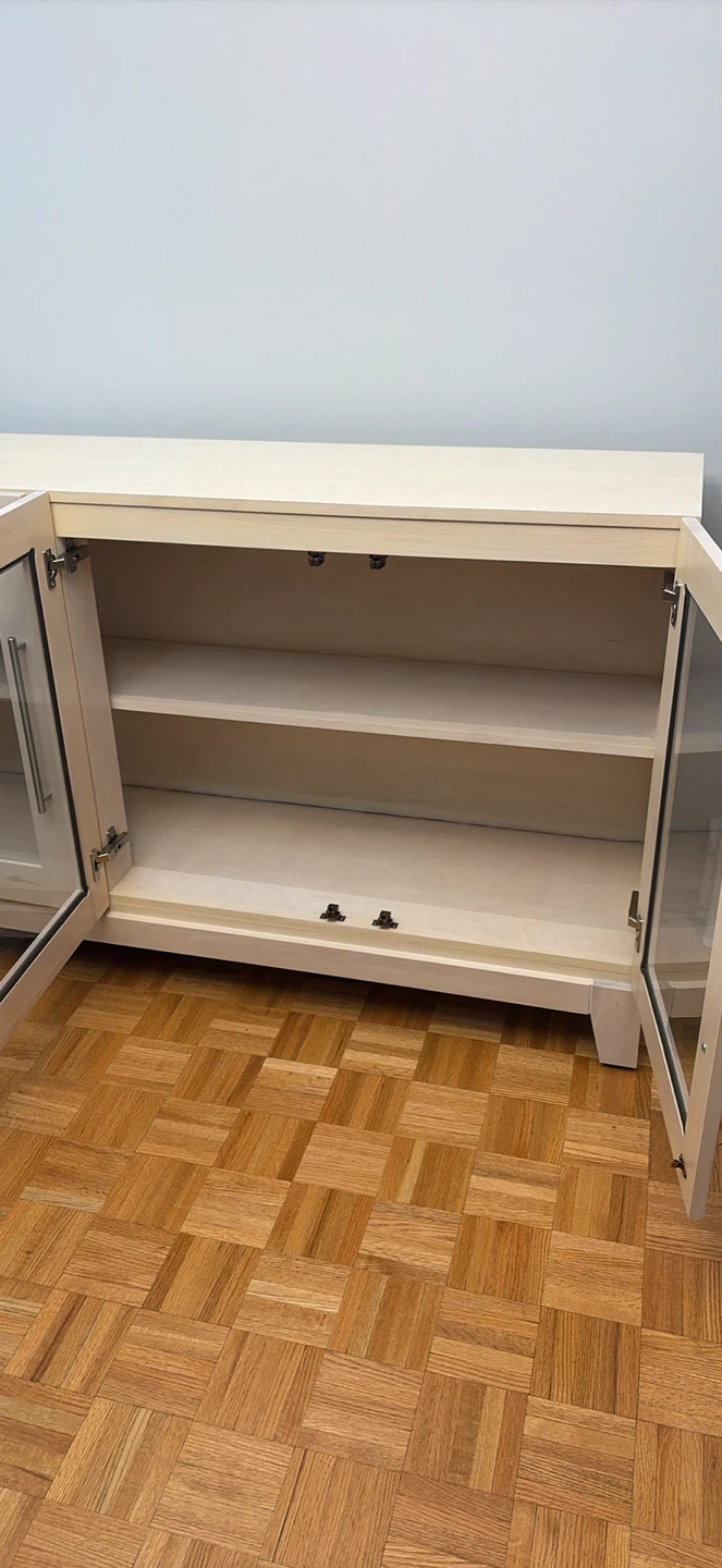 Light Wood 3-Door Cabinet with Glass Doors - photo 3