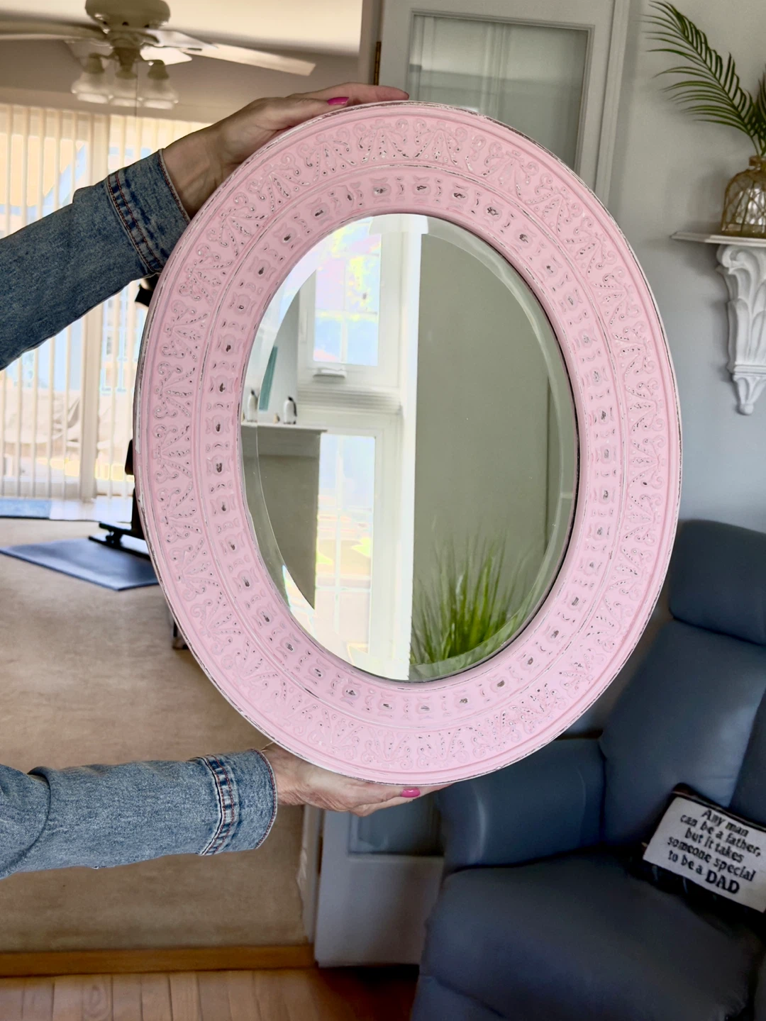 PRETTY PINK SHABBY CHIC MIRROR