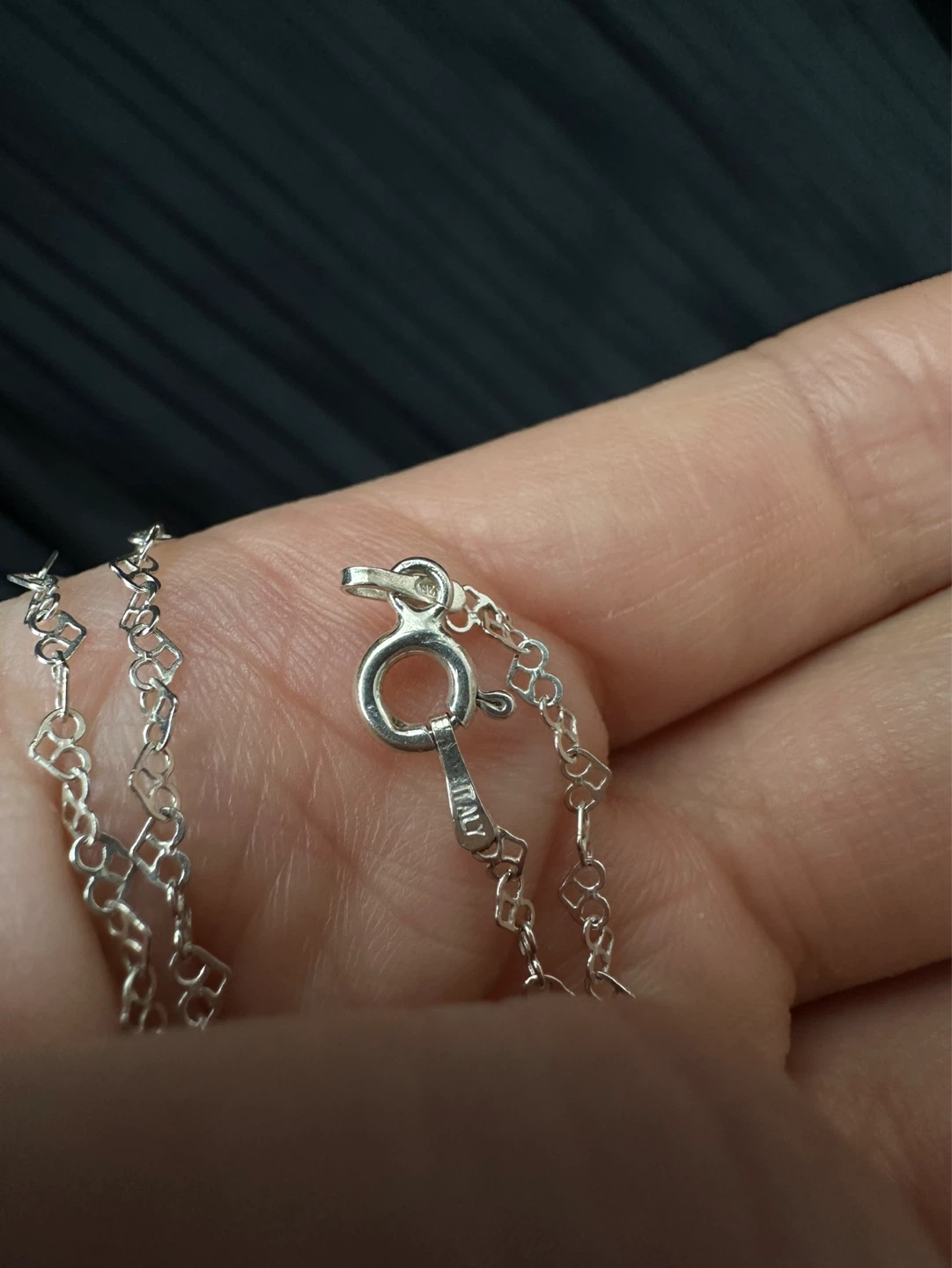 925 Silver Necklace with onyx black gem - photo 4