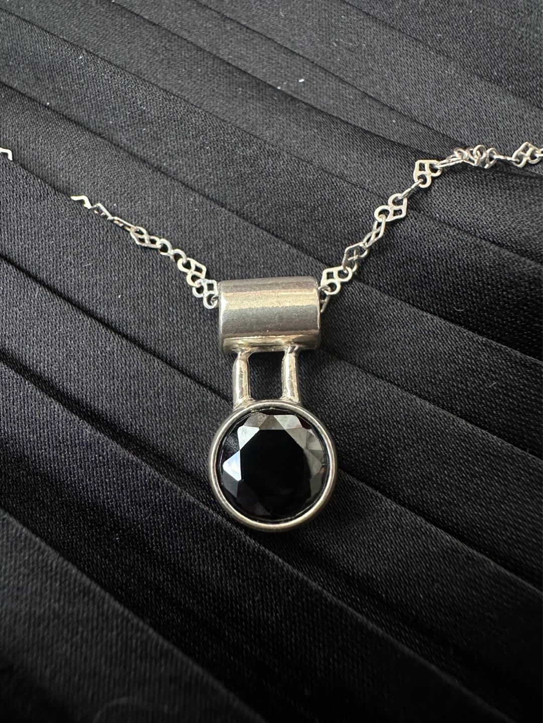 925 Silver Necklace with onyx black gem - photo 2