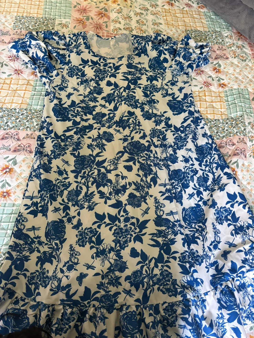 Women's Blue Floral Dress