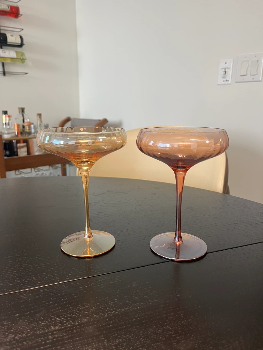 Set of 2 Coloured Coupe Glasses