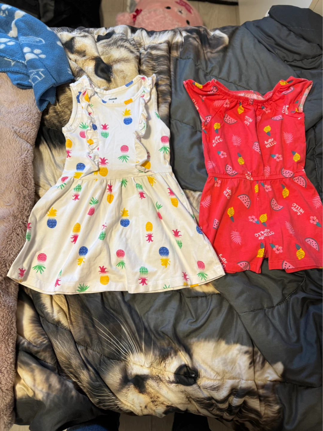 Kids Summer Dresses - Pineapple & Watermelon Prints Size 4