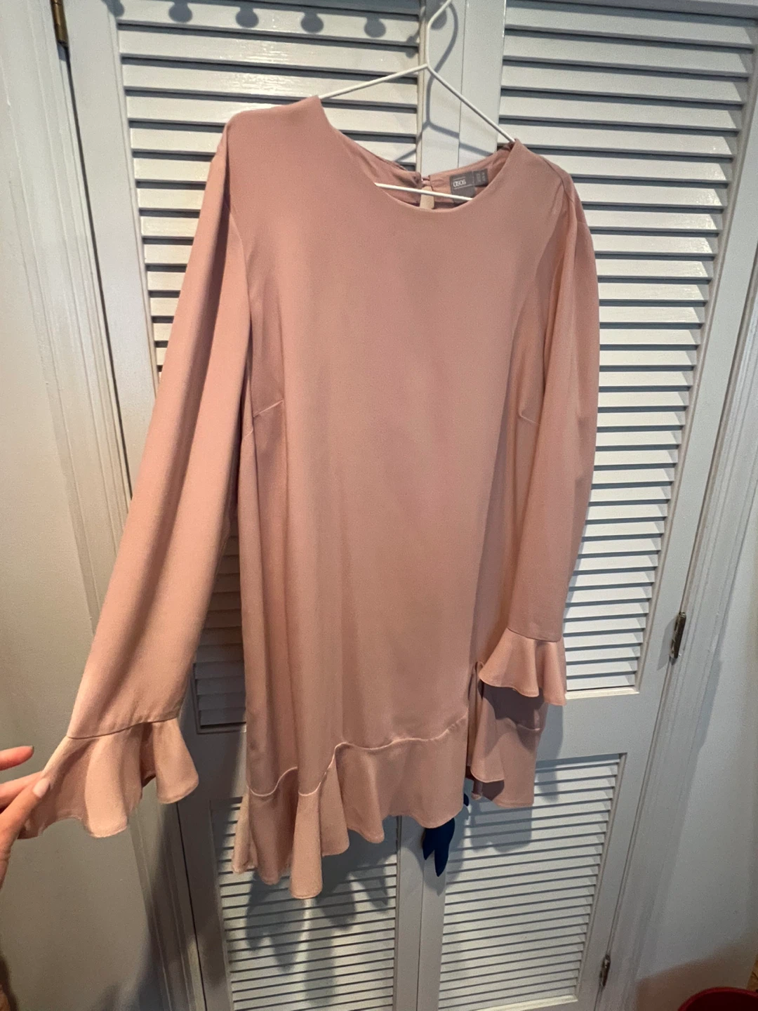ASOS Pink Ruffle Sleeve Dress - US 14