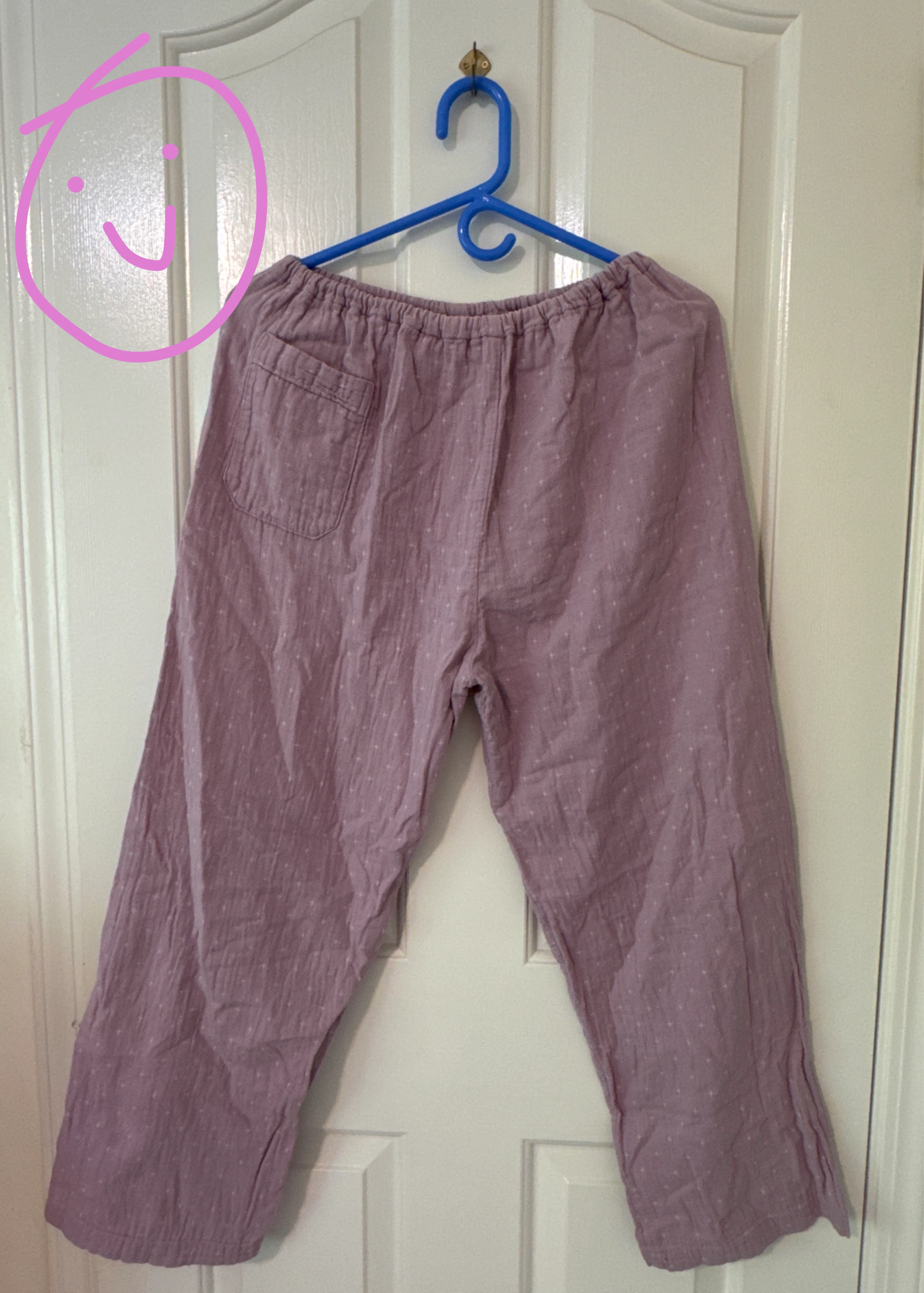 Linen / cotton blend lavender PJ pants with pockets