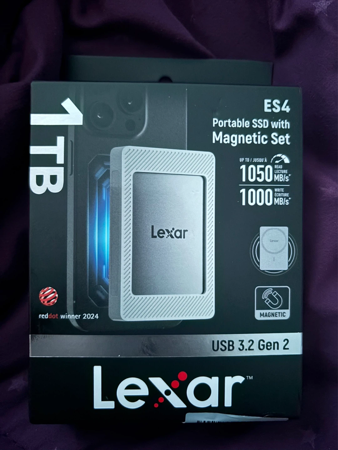 Lexar ES4 1TB Portable SSD with Magnetic Set - USB 3.2 Gen 2