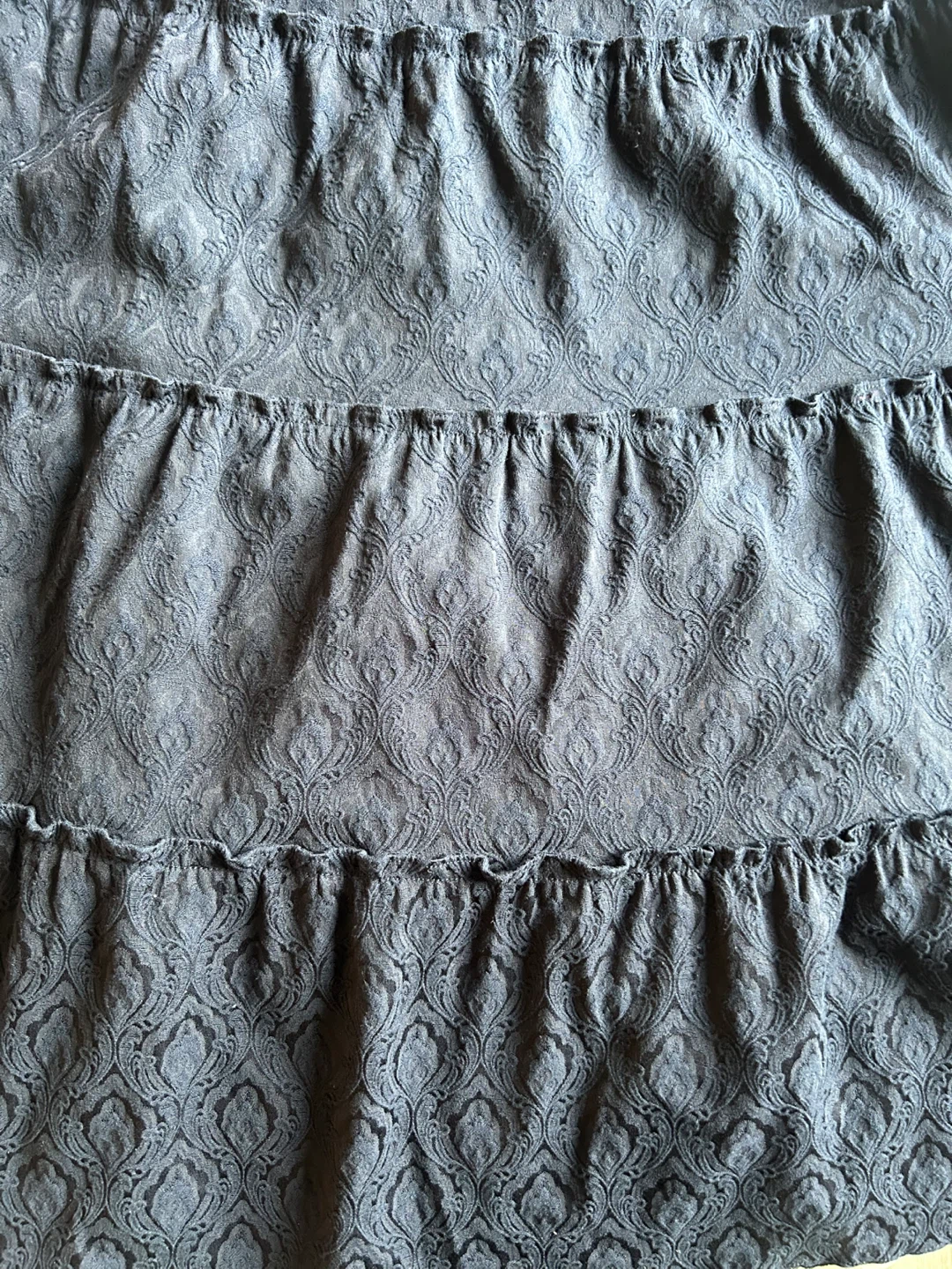 Navy Tiered Smocked Midi Dress - photo 2