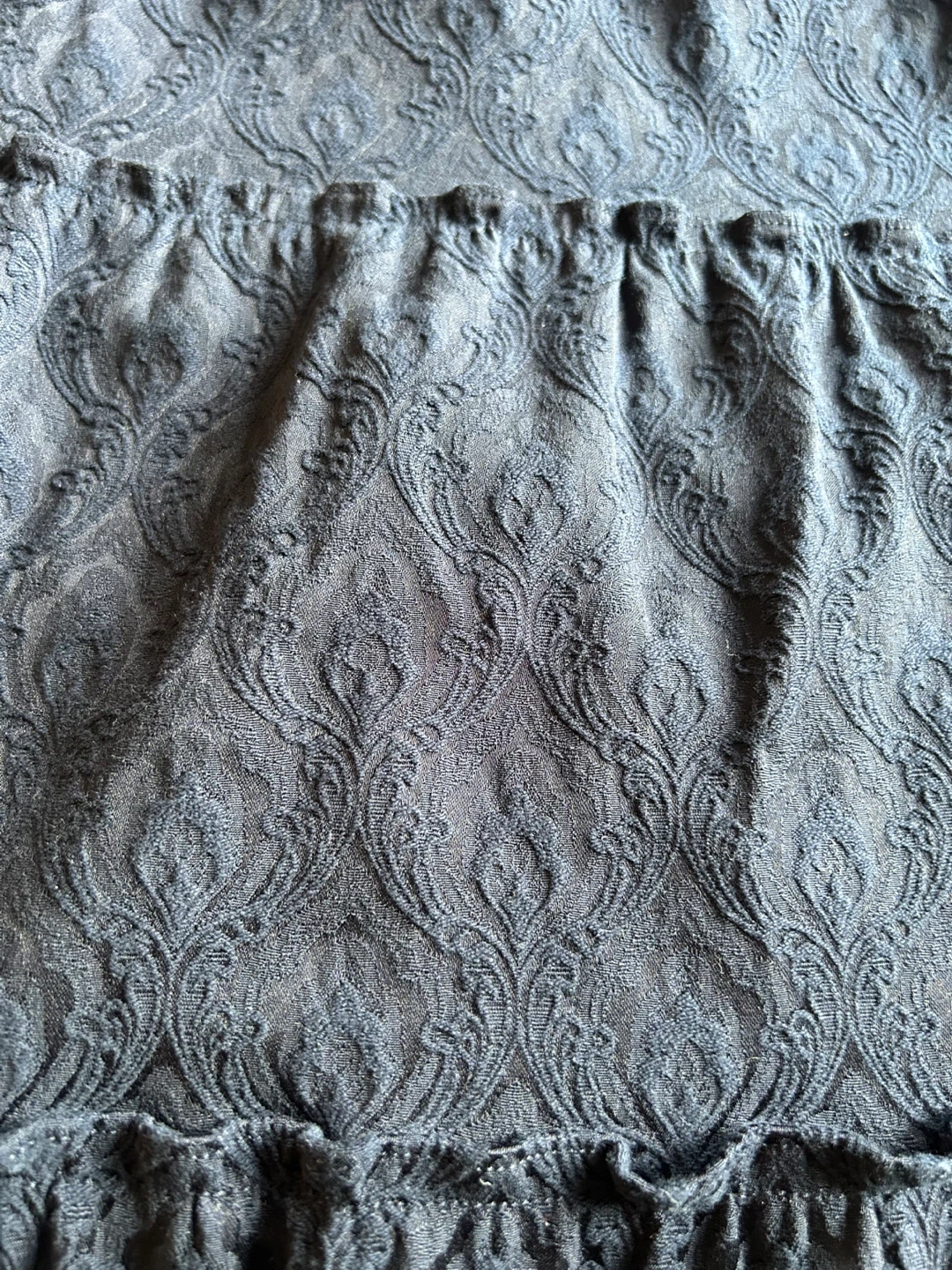 Navy Tiered Smocked Midi Dress - photo 3