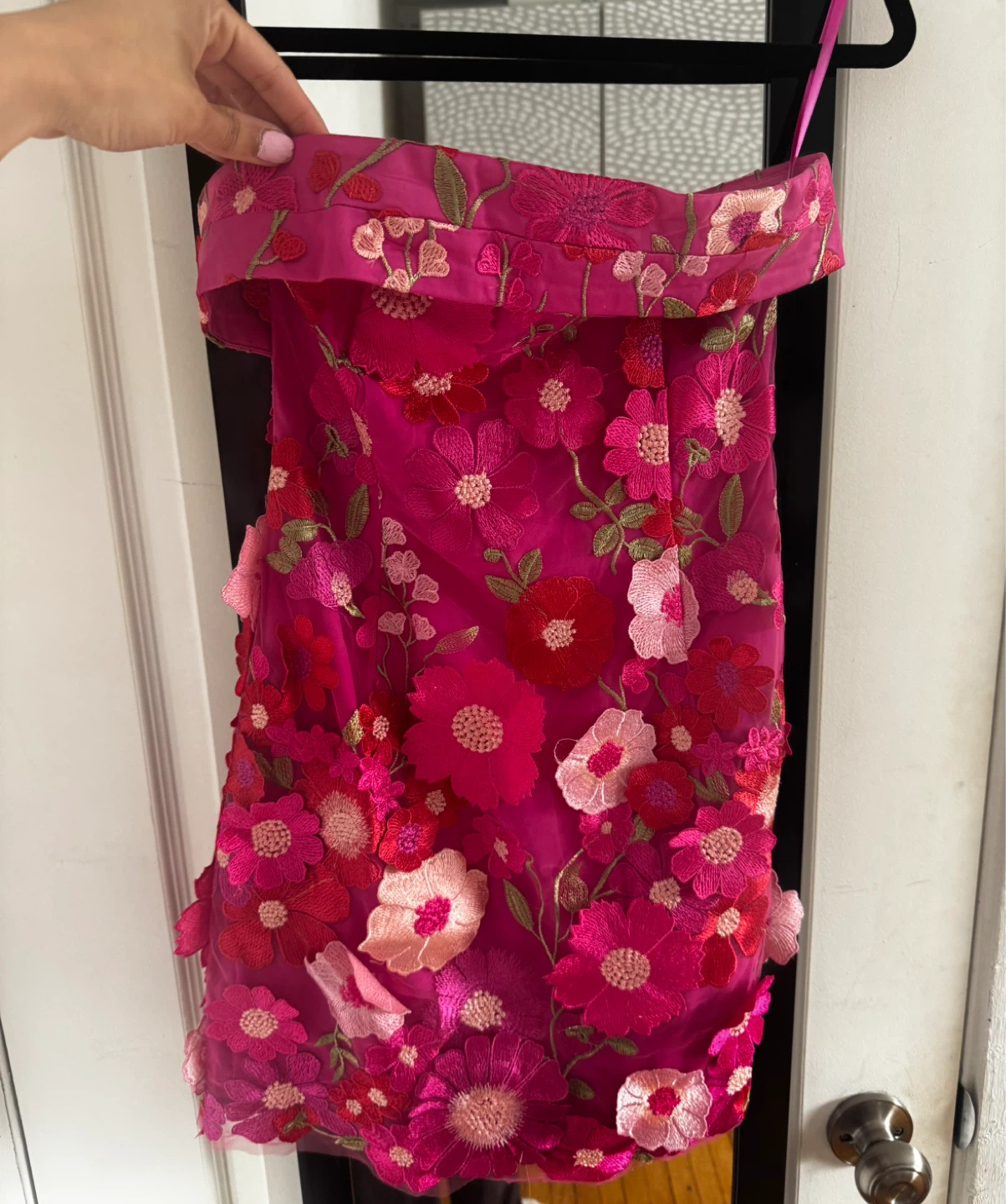 Petal + Pop Pink Floral Strapless Mini Dress US S - photo 3