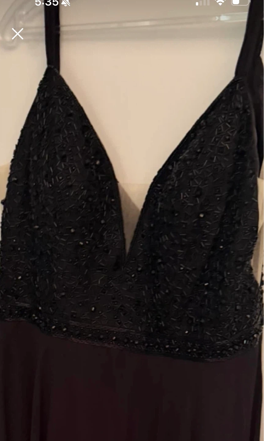 Black Beaded Evening Gown - photo 3